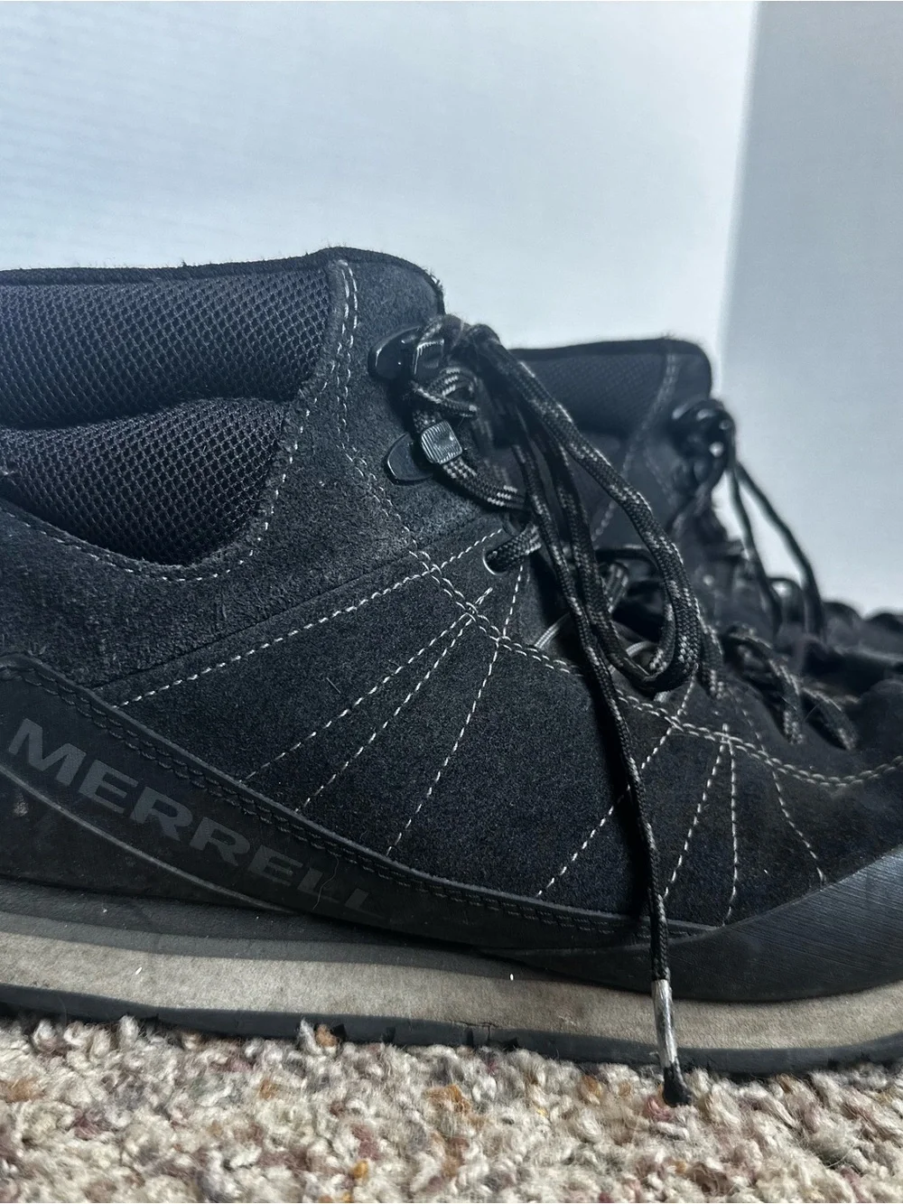 Merrell Men's Black Suede Lace-Up Hiking Boots